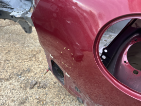 Aripă spate dreapta Subaru Forester 19-24 SK pe caroserie, roșie, coroziune, lovituri, denivelări
