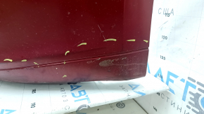 Bara față nefinisată Lincoln MKZ 17-20, fără senzori de parcare, fără cârlig de remorcare, roșie, uzată, zgârieturi, ciobiri, găuri care nu provin din fabrică, presată, suport crăpat, rupturi