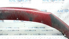 Bara față nefinisată Lincoln MKZ 17-20, fără senzori de parcare, fără cârlig de remorcare, roșie, uzată, zgârieturi, ciobiri, găuri care nu provin din fabrică, presată, suport crăpat, rupturi