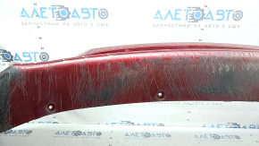Bara față nefinisată Lincoln MKZ 17-20, fără senzori de parcare, fără cârlig de remorcare, roșie, uzată, zgârieturi, ciobiri, găuri care nu provin din fabrică, presată, suport crăpat, rupturi