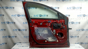 Дверь в сборе передняя левая Lincoln MKZ 13-20 keyless, красный RR, накладка с кодом, потрескана боковая накладка, порван уплотнитель, тычки