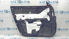 Ornament ușă, placă dreapta față, Mazda CX-5 17-23, negru, cotieră, piele maro, ornamente cu mulaj cromat sub braț, BOSE, lovituri, uzat