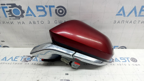 Ansamblu oglindă retrovizoare stânga Lincoln MKZ 17-20 11 pini, semnalizare, încălzită, proiecție, cromată, roșie cu crom