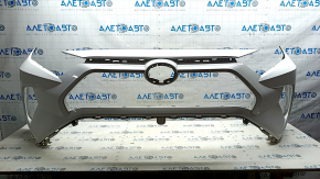 Бампер передний голый Toyota Rav4 19-25 без парктроников, USA built, белый 040, царапины