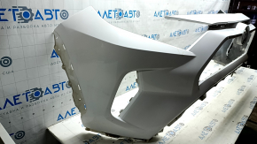 Бампер передний голый Toyota Rav4 19-25 без парктроников, USA built, белый 040, царапины