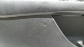 Ornamente ușă, placă stânga față, Lincoln MKZ 17-20, neagră cu inserție din piele neagră, cotieră din piele neagră, inserție din aluminiu, sub tweeter, cu iluminare din spate, cu mâner, cu butoane pentru închidere centralizată, memorie scaun și deschiderea clapetei rezervorului de combustibil, lovit