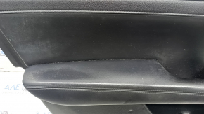 Ornamente ușă, placă stânga față, Lincoln MKZ 17-20, neagră cu inserție din piele neagră, cotieră din piele neagră, inserție din aluminiu, sub tweeter, cu iluminare din spate, cu mâner, cu butoane pentru închidere centralizată, memorie scaun și deschiderea clapetei rezervorului de combustibil, lovit