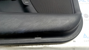Ornamente ușă, placă stânga față, Lincoln MKZ 17-20, neagră cu inserție din piele neagră, cotieră din piele neagră, inserție din aluminiu, sub tweeter, cu iluminare din spate, cu mâner, cu butoane pentru închidere centralizată, memorie scaun și deschiderea clapetei rezervorului de combustibil, lovit
