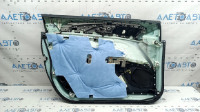 Ornamente ușă, placă dreapta față, Lincoln MKZ 17-20, negru cu inserție din piele neagră, cotieră din piele neagră, inserție din aluminiu, sub tweeter, cu iluminare, cu mâner, cu butoane de închidere centralizată, buton, pentru curățare chimică