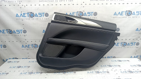 Ornamente ușă spate dreapta Lincoln MKZ 17-20 negru cu inserție din piele neagră, cotiera din piele neagră, inserție din aluminiu, sub tweeter, cu mâner
