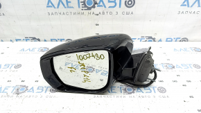 Зеркало боковое левое в сборе Jeep Grand Cherokee WL 21-24 8+4 пинов, поворотник, подогрев, BSM, корпус хром, черное