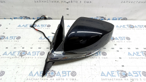 Зеркало боковое левое в сборе Jeep Grand Cherokee WL 21-24 8+4 пинов, поворотник, подогрев, BSM, корпус хром, черное