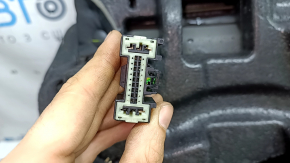 Pernă banchetă spate, rândul 2, Jeep Grand Cherokee WL 22-24, piele, cusături gri negru, încălzită, spumă crăpată, necesită curățare chimică, fragment de spumă lipsă