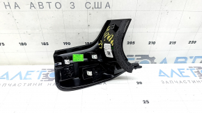 Ornamente panou frontal central superior Jeep Grand Cherokee WL 21-26, piele, cusături negre și albe, negru lucios