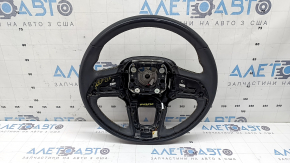 Volan fără accesorii pentru Jeep Grand Cherokee WL 21-24, piele neagră, încălzit, cusături gri, cu ornamente spate și placă de semnalizare, necesită curățare, zgârieturi