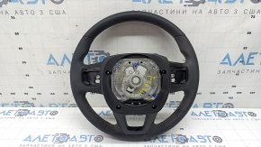 Volan fără accesorii pentru Jeep Grand Cherokee WL 21-24, piele neagră, încălzit, cusături gri, cu ornamente spate și placă de semnalizare, necesită curățare, zgârieturi