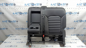 Spătar banchetă spate, rândul 2, stânga, Ford Edge 15-24, piele neagră, rabatabil electric, cu cotieră, cu centură neagră