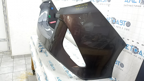 Бампер задний голый Toyota Prius 50 Prime 17-22 без парктроников, графит, примят, царапины, трещины, надломаны крепления