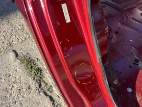 Aripă spate dreapta Lincoln MKZ 13-20 pe caroserie, roșie, lovituri, denivelări, ruptă la cusătură, gaură care nu este din fabrică