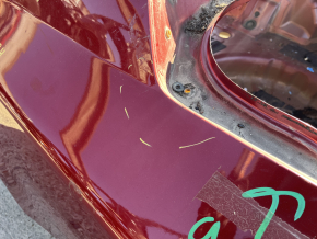 Aripă spate stânga Lincoln MKZ 13-20 pe caroserie, roșie, lovituri, ruptă la cusătură, găuri care nu provin din fabrică