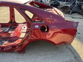 Aripă spate stânga Lincoln MKZ 13-20 pe caroserie, roșie, lovituri, ruptă la cusătură, găuri care nu provin din fabrică