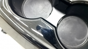 Cotieră consolă spate și suporturi pahare Toyota Prius 50 Prime 17-19 piele neagră, zgârieturi
