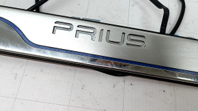 Set ornamente prag exterior pentru PRIUS Toyota Prius 50 16-22, cromate, cu iluminare din spate, zgârieturi