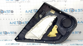 Обшивка двери карточка задняя правая Toyota Prius 50 16-22 черная, вставка кожа черная, подлокотник кожа черный, с накладкой и управлением стеклоподъемника, под чистку