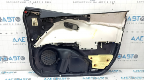 Ornament ușă, stânga față, Toyota Prius 50 Prime 17-22, negru, inserție din piele neagră, cotieră din piele neagră, cu ornamente și comandă ridicare geam, uzat