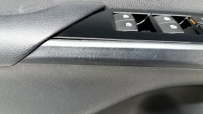 Ornament ușă, stânga față, Toyota Prius 50 Prime 17-22, negru, inserție din piele neagră, cotieră din piele neagră, cu ornamente și comandă ridicare geam, uzat