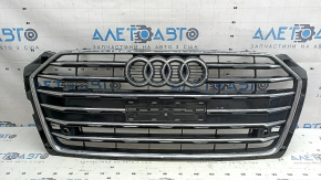 Grilă radiator Audi A5 F5 18-19 negru lucios + crom, crom zgâriat, crom crăpat