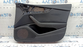 Обшивка двери карточка передняя правая Audi A5 F5 18-19 5D черная, вставка кожа черная, подлокотник кожа черная, царапины, под химчистку
