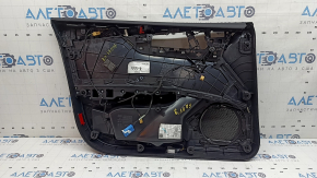 Обшивка двери карточка передняя правая Audi A5 F5 18-19 5D черная, вставка кожа черная, подлокотник кожа черная, царапины, под химчистку