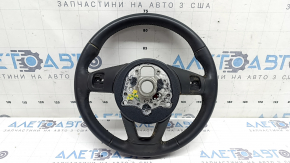Volan gol Audi A5 F5 18-24 piele neagră cu încălzire fără butoane și padele, pentru curățare chimică, zgârieturi