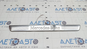 Ornament prag ușă dreapta față, Mercedes W167 GLE 20-26, cromat, cu iluminare din spate, zgârieturi
