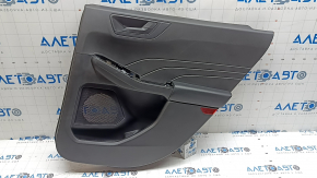 Обшивка двери карточка задняя правая Ford Escape MK4 23-26 черная, подлокотник кожа черная, с черной ручкой, царапины, потертость