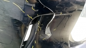 Бампер задний голый Infiniti QX50 19-25 синий, царапины, треснут, отсутствует фрагмент, надломаны крепления