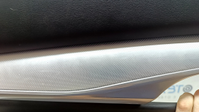 Ornament ușă, față stânga Infiniti QX50 19-22, negru cu inserție din piele neagră, cotieră din piele neagră, BOSE, cu iluminare din spate, ornament argintiu, cu butoane, zgârieturi, crestături