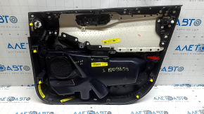 Обшивка двери карточка передняя левая Ford Escape MK4 23-26 черная, подлокотник кожа черная, вставка темно-серая, с черной ручкой, царапины, потерта