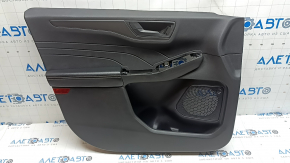 Ornament ușă, stânga față, Ford Escape MK4 23-26, negru, cotieră, piele neagră, inserție gri închis, cu mâner negru, zgârieturi, uzat