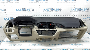 Торпедо передняя панель с AIRBAG BMW X3 G01 18-21 кожа, черно-бежевая OYSTER, без проекции, вмятины