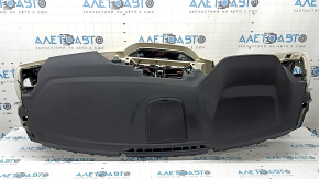 Торпедо передняя панель с AIRBAG BMW X3 G01 18-21 кожа, черно-бежевая OYSTER, без проекции, вмятины