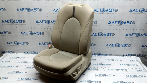 Сиденье водительское Toyota Camry v70 20-24 с airbag, электро, с подогревом, ткань бежевая, серая вставка, серая строчка, под химчистку, царапина, потертость, ржавчина на каркасе
