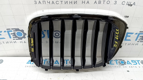 Grilă radiator dreapta BMW X3 G01 18-21, ramă cromată + grilă gri, bare laterale