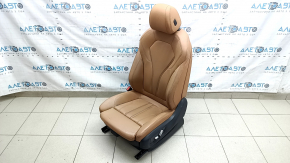 Scaun șofer BMW 5 G30 17-20 cu airbag, electric, piele Dakota, lcro maro deschis cognac, sport, cu tetieră, uzat, zgârieturi