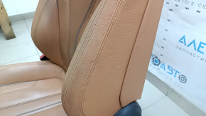 Сиденье водительское BMW 5 G30 17-20 с airbag, электрическое, кожа Dakota, светло-коричневая lcro cognac, Sport, с подголовником, потерто, царапины