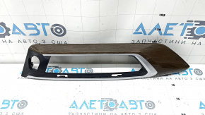 Ornament central panou frontal negru BMW X3 G01 18-21, inserție cromată Perlglanz stejar închis, lacul umflat, ghidaj rupt