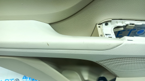 Ornament ușă, placă spate stânga, Toyota Camry v70 18-23, bej cu inserție din plastic gri, cotieră din cauciuc gri, ornament cromat, zgârieturi, urme de zgârieturi