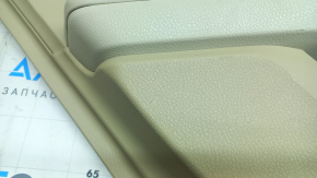 Ornament ușă, placă spate stânga, Toyota Camry v70 18-23, bej cu inserție din plastic gri, cotieră din cauciuc gri, ornament cromat, zgârieturi, urme de zgârieturi