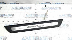 Ornament prag ușă stânga față BMW 5 G30 17-20 Sport Line, cu iluminare, zgârieturi, crom uzat